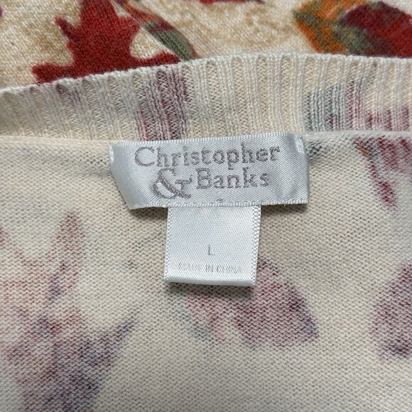 Vtg Fall Leaves Cardigan Sweater Womens Large Autumn Y2K Cottagecore Cotton Wool - Picture 8 of 10